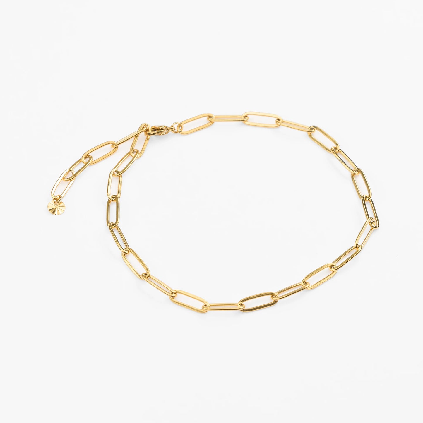 Alysida vandfast ankelkæde guld clips tynd