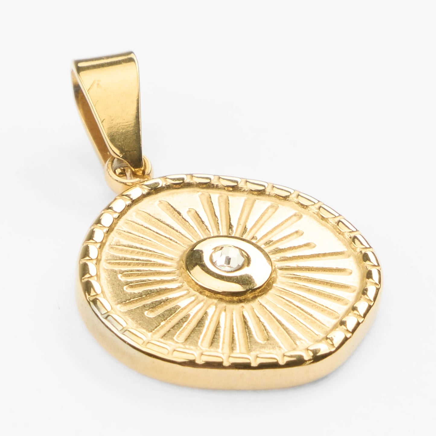 Iris vandfast guldvedhæng med en sten