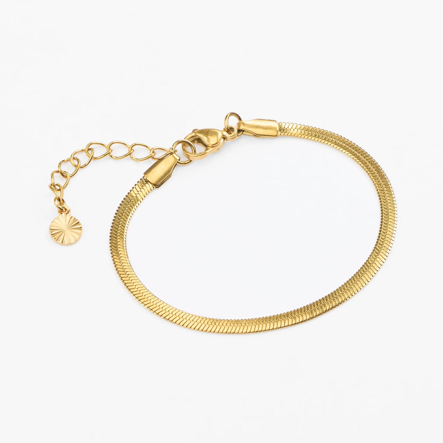 Medusa vandfast bredt guld slange armbånd sildeben 4mm
