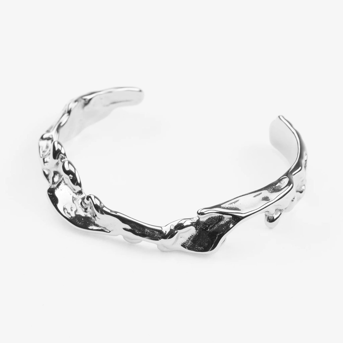 Sølv justerbart bangle armbånd vandfast