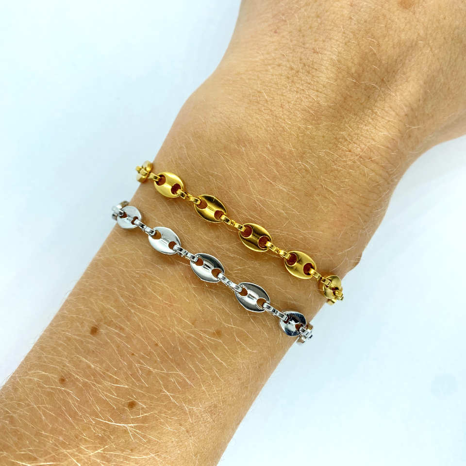 Gucci led armbånd guld og sølv