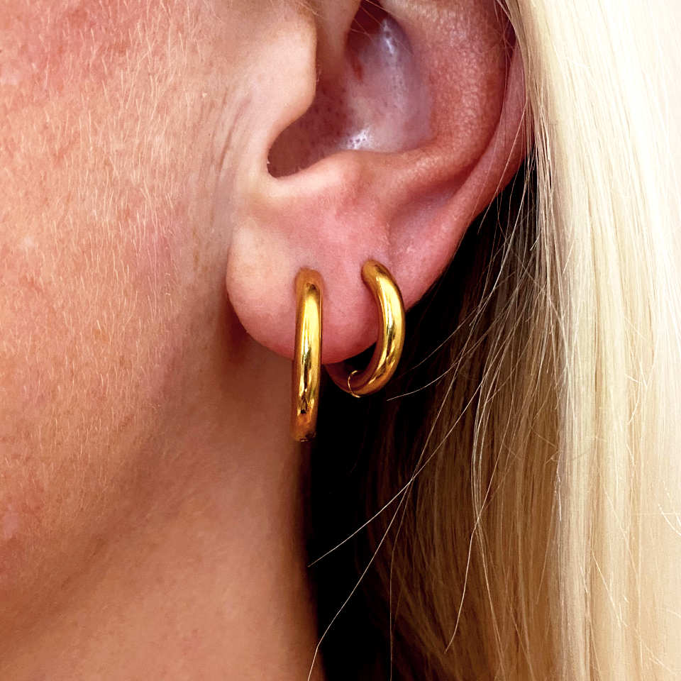 Guld hoop ørering 15mm