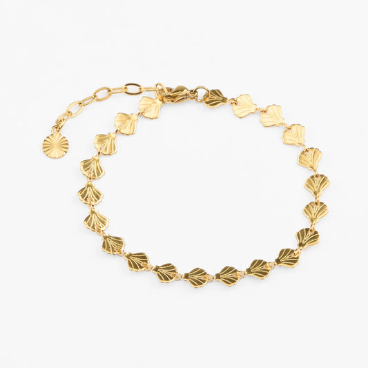 Achivada vandfast guld armbånd muslinge vedhæng