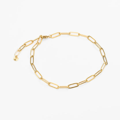 Alysida vandfast ankelkæde guld clips tynd