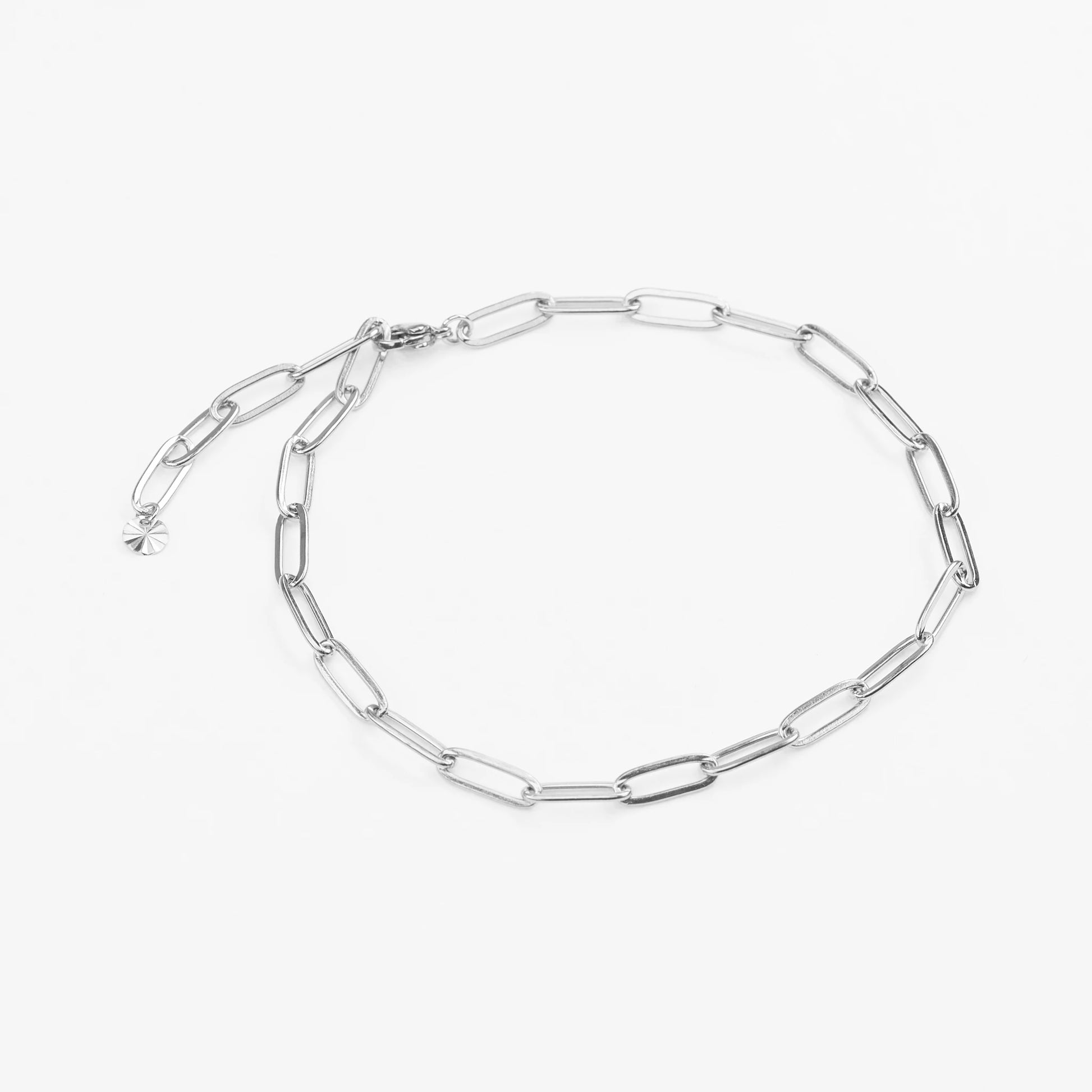 Alysida ankelkæde sølv clips vandfast