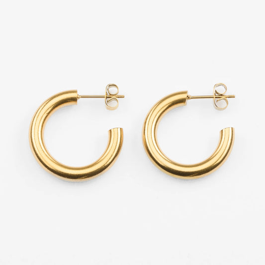 Aplos guld trekvart hoops simpel basic klassisk