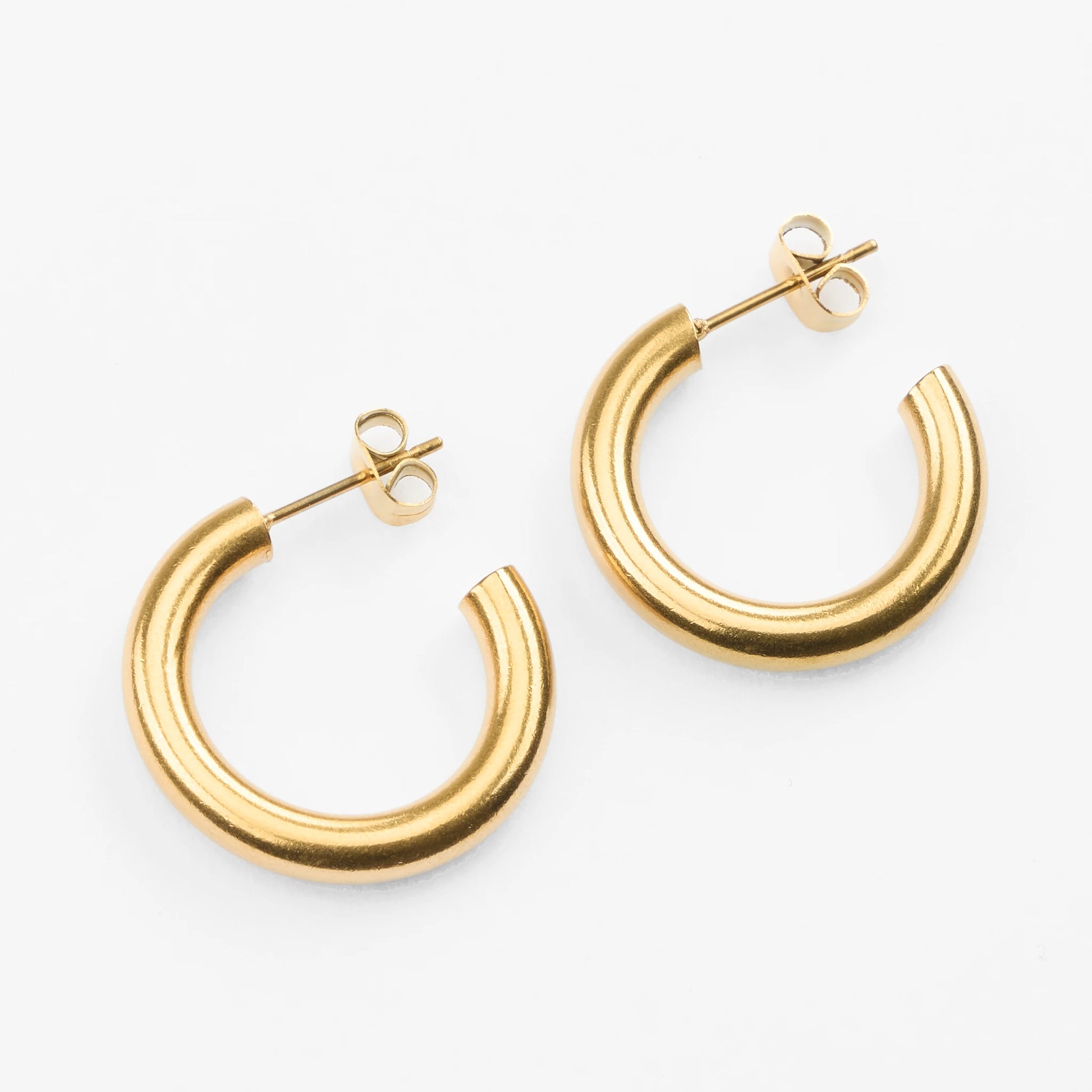 Aplos guld hoops creoler vandfast klassisk basic