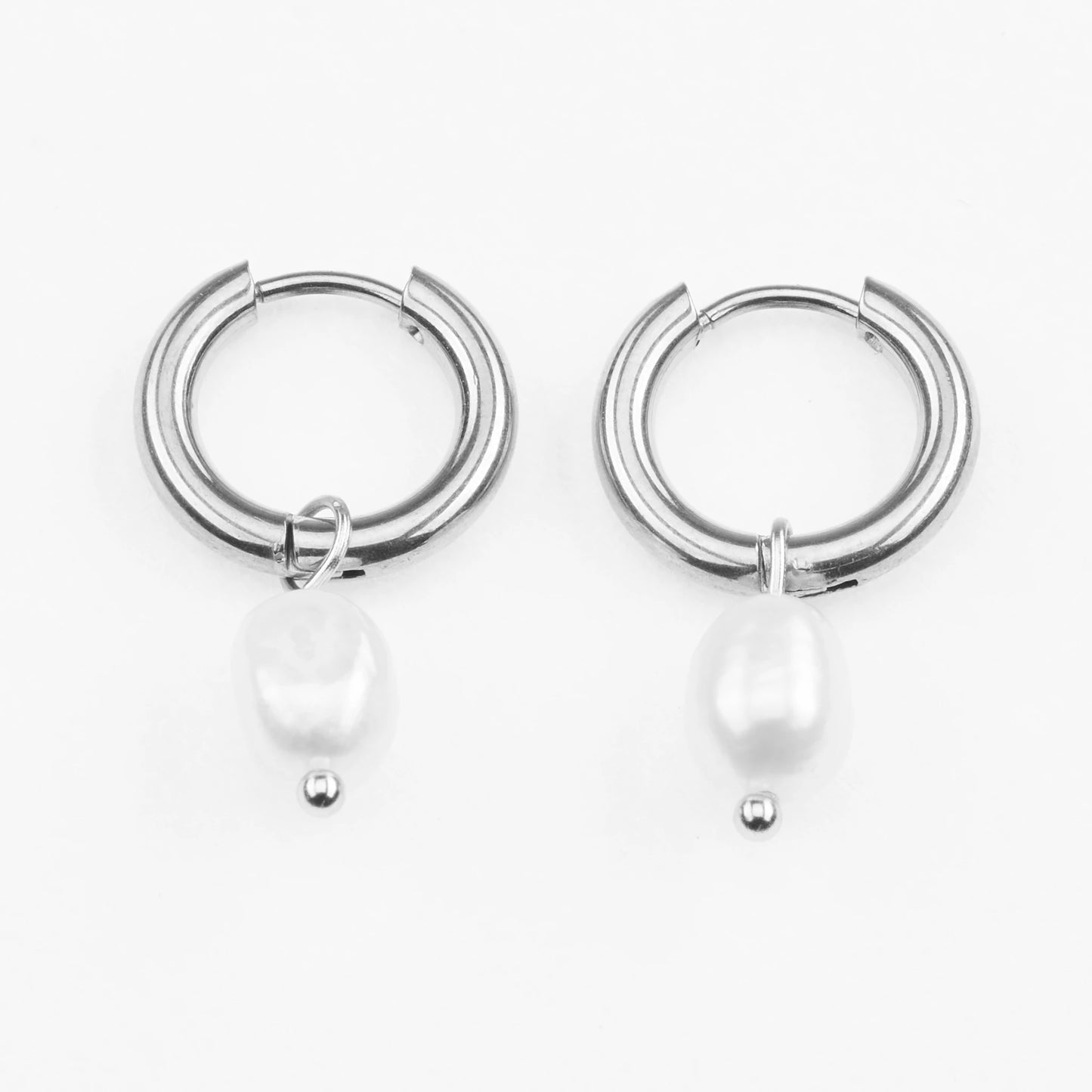 Artemis vandfaste sølv hoops med perle