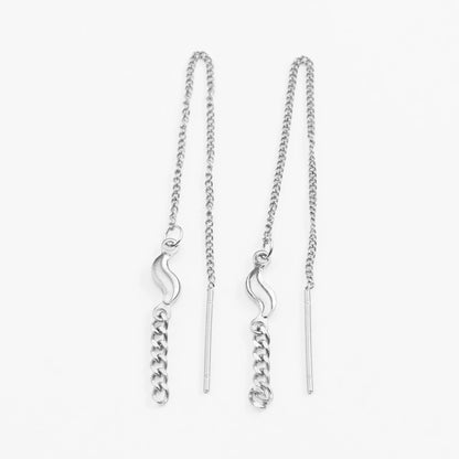 Kædeøreringe med vedhæng i kirugisk rustfrit stål