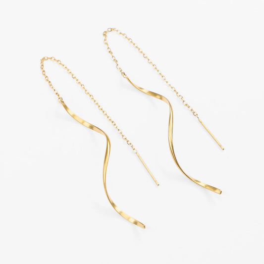 Delia vandfaste snoede guldøreringe dingle