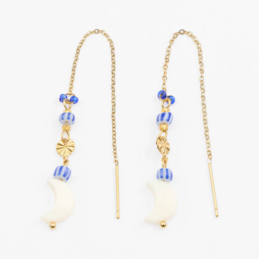 Fengari guldøreringe med perler og vedhæng