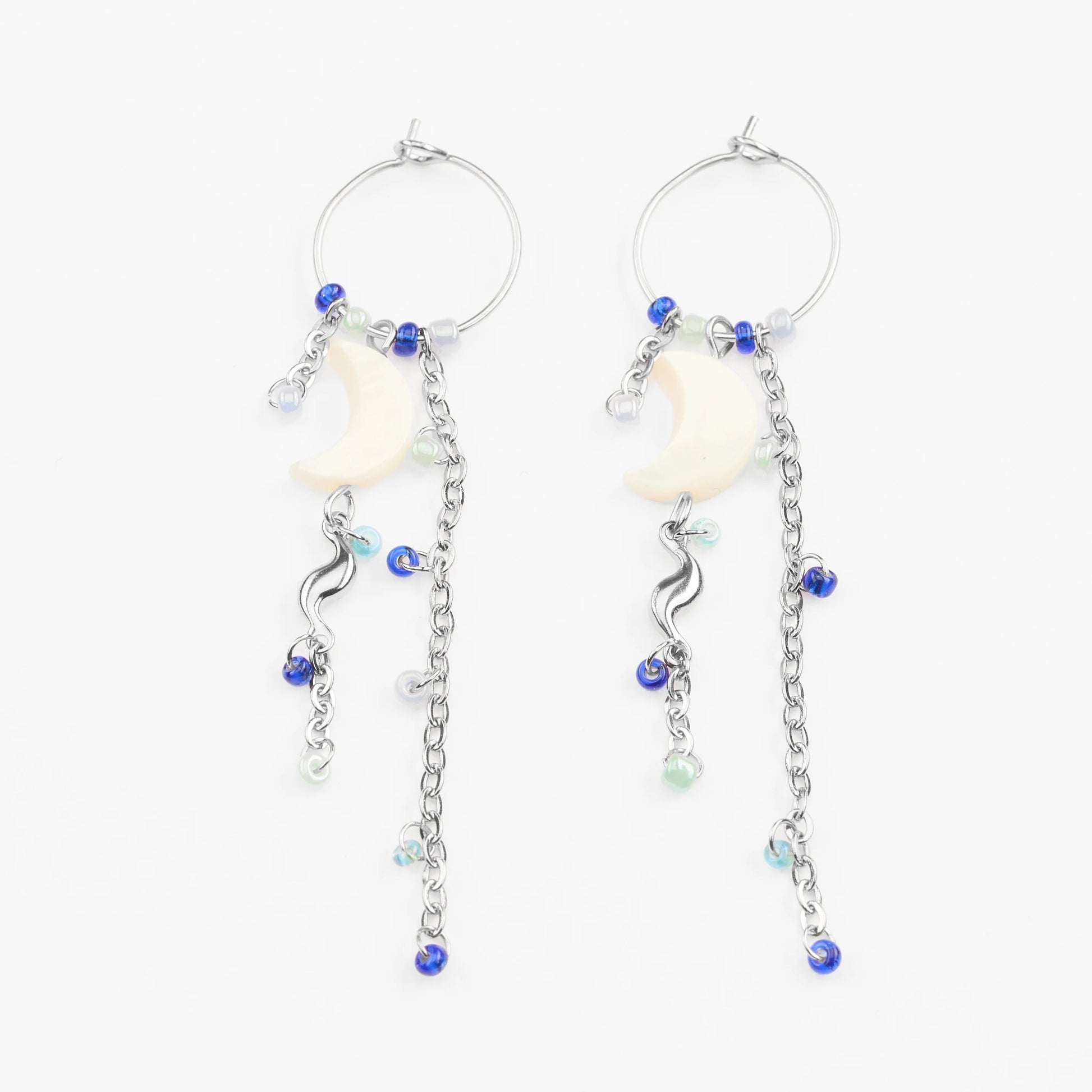 Fengari vandfaste sølv hoops med perler drop