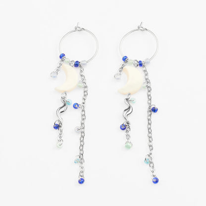 Fengari vandfaste sølv hoops med perler drop