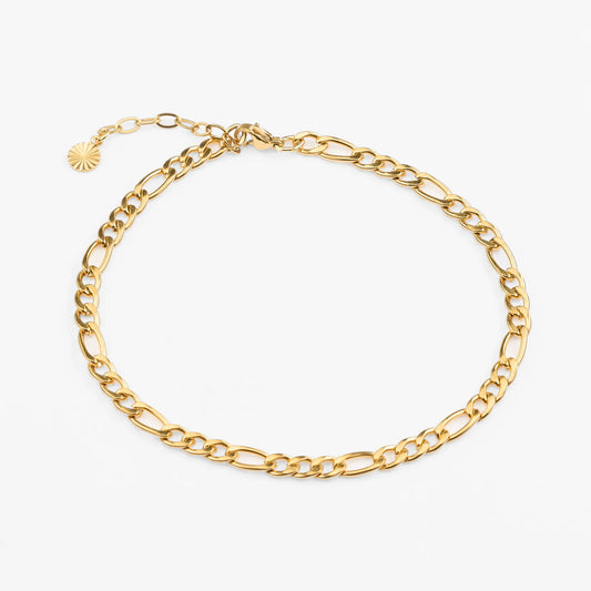 Figaro guld ankelkæde vandfast