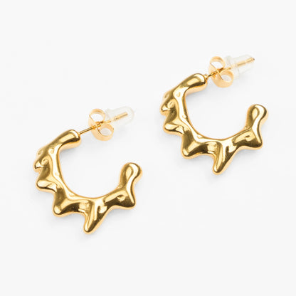 Floges guld hoops med flamme struktur