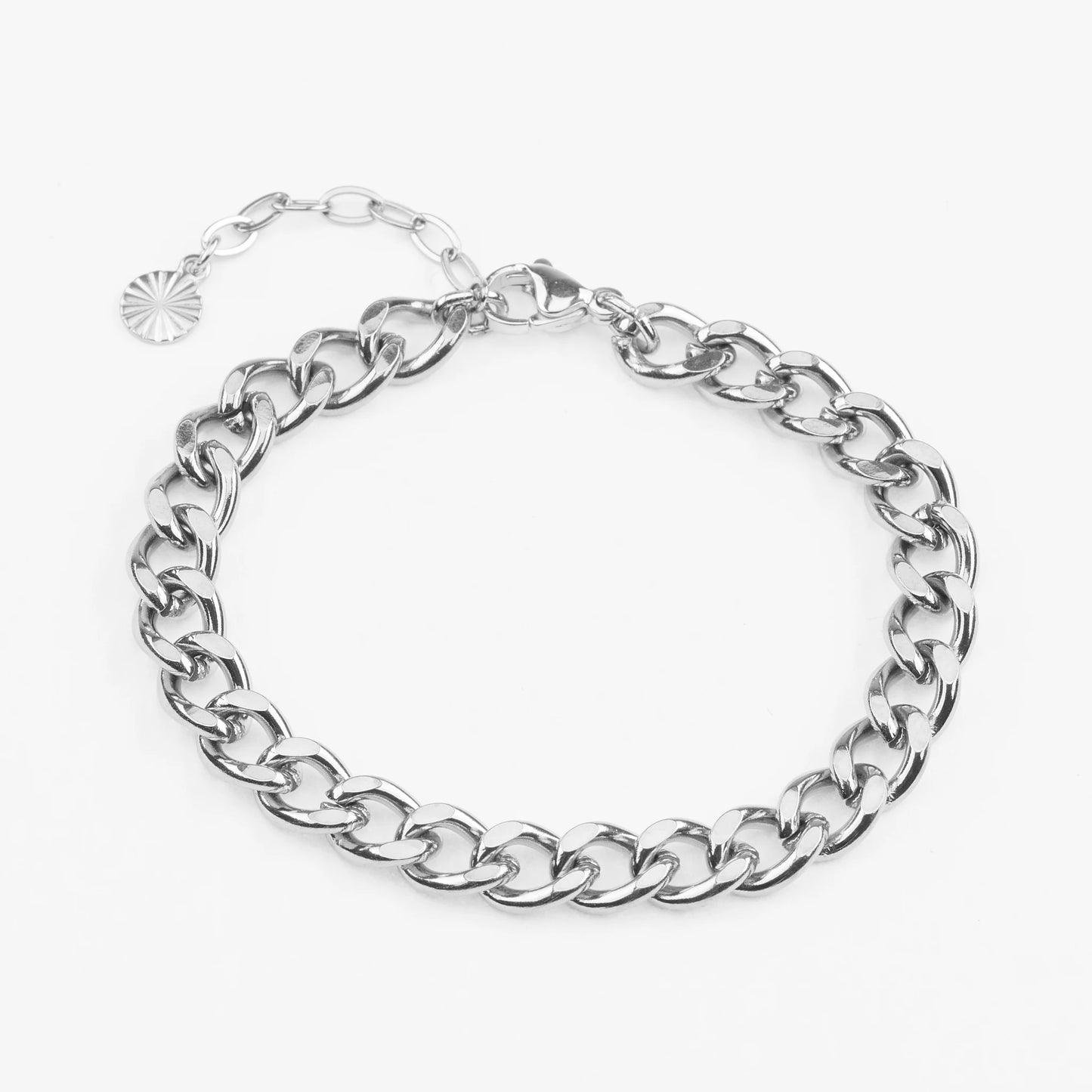 Hefaistos chunky bredt sølvarmbånd cuban stil