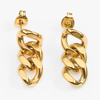Hefaistos cuban link kæde øreringe guld