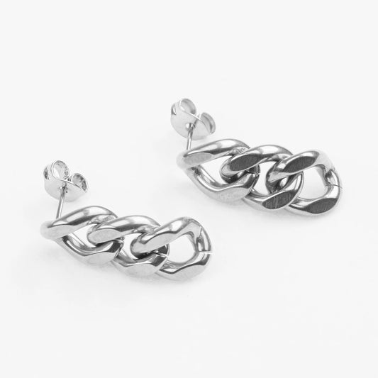 Hefaistos sølv øreringe cuban kæde