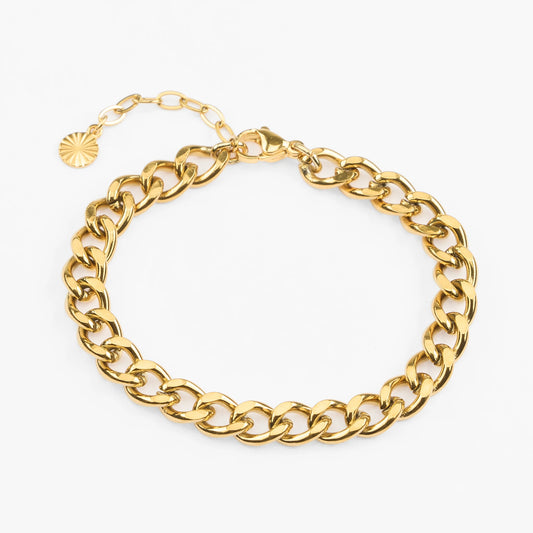 Hefaistos stor vandfast chunky guld armbånd 7mm