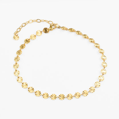 Helios guldkæde til ankel med sol vedhæng