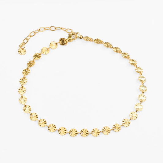 Helios guldkæde til ankel med sol vedhæng