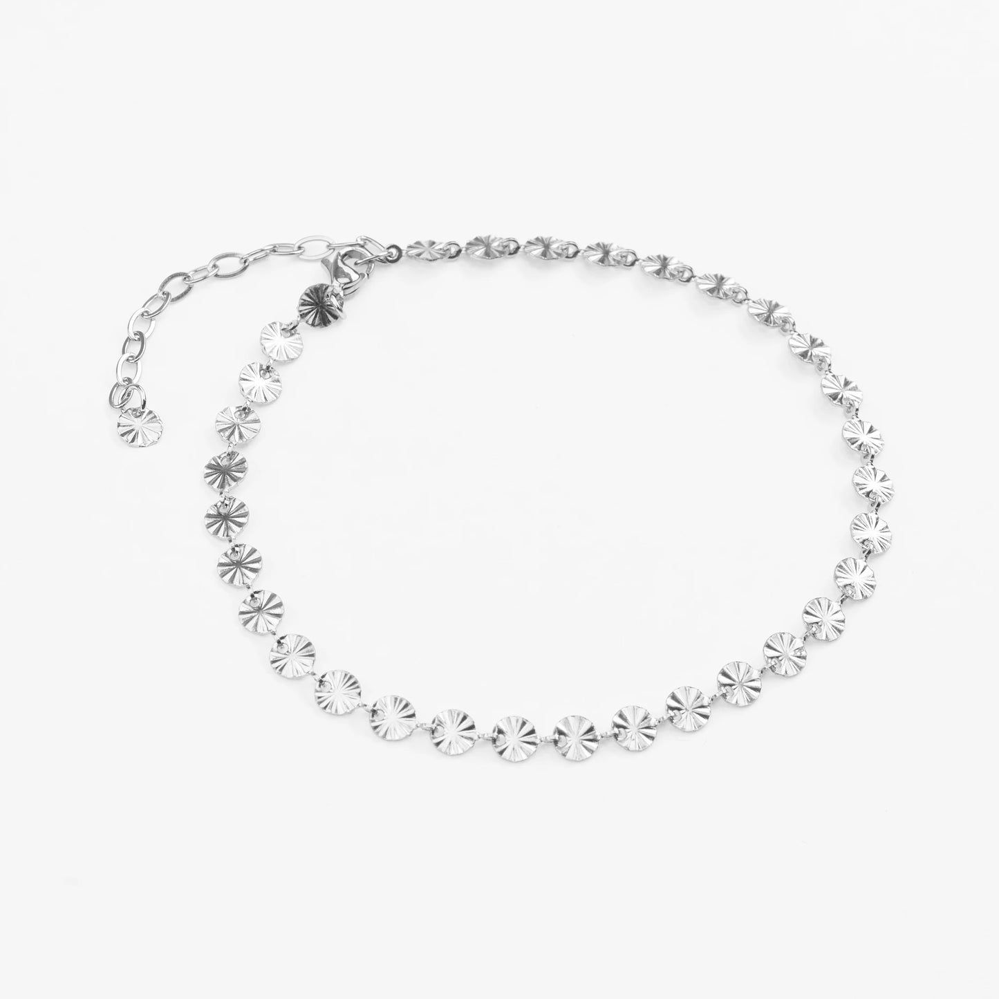 Helios sølvkæde til ankel med sol led