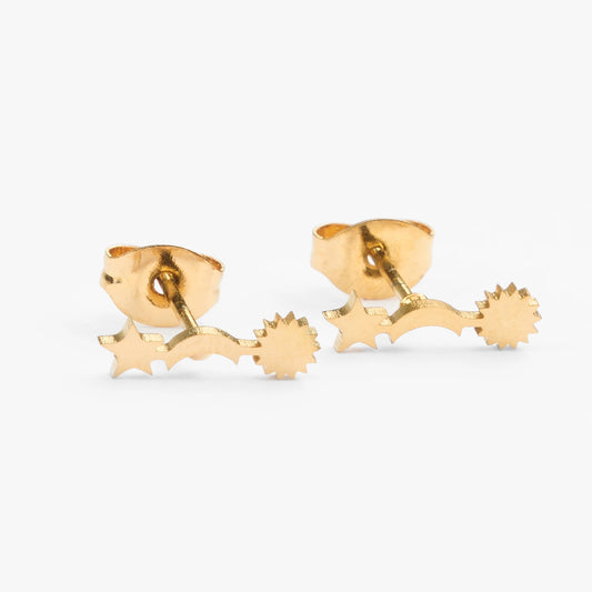 Hyperion guld ørestikker med stjernehimmel motiv