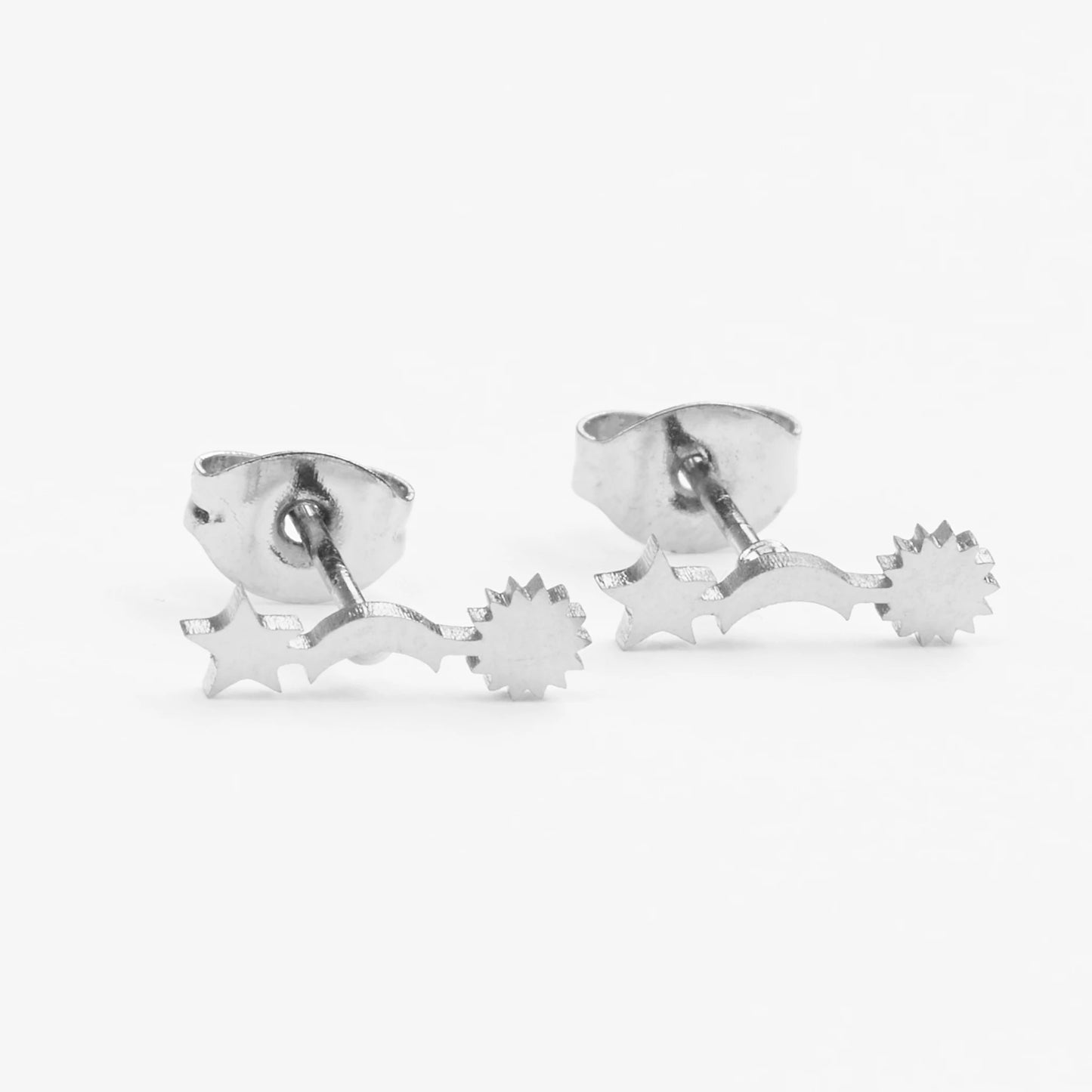 Hyperion sølv ørestikker med stjerne måne sol motiv