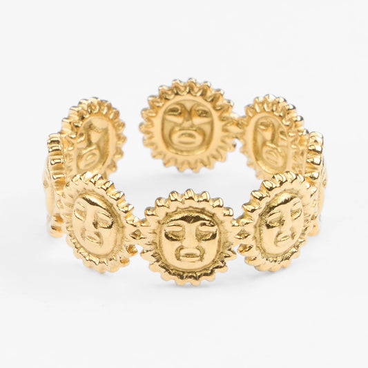 Ilios vandfast guld justerbar fingerring