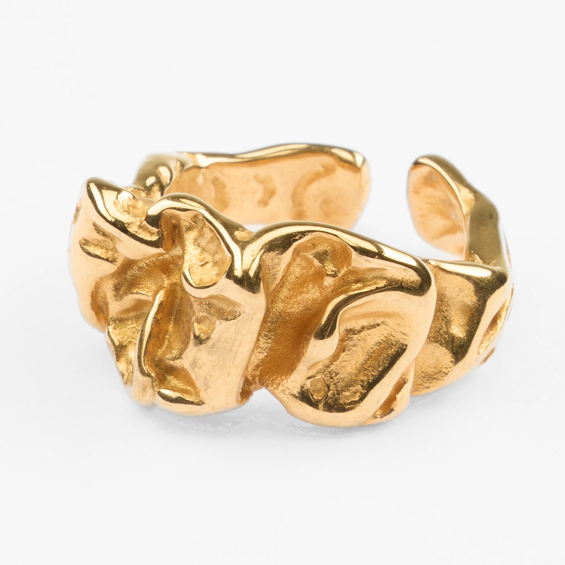 Katsaros justerbar ring guld organisk struktur
