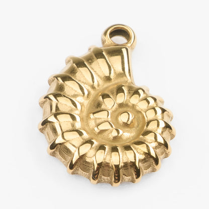 Konchylion vandfast guld vedhæng konkylie