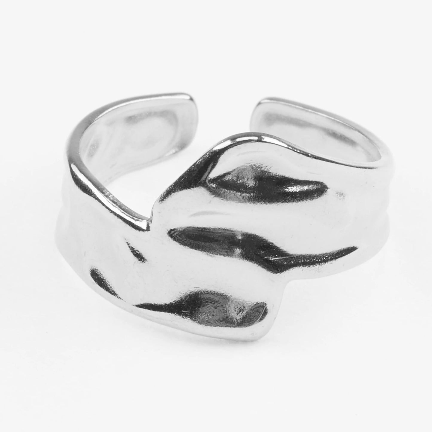 Leiomeno sølv vandfast ring justerbar chunky