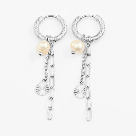 Lydia vandfaste hoops med vedhæng og kæder