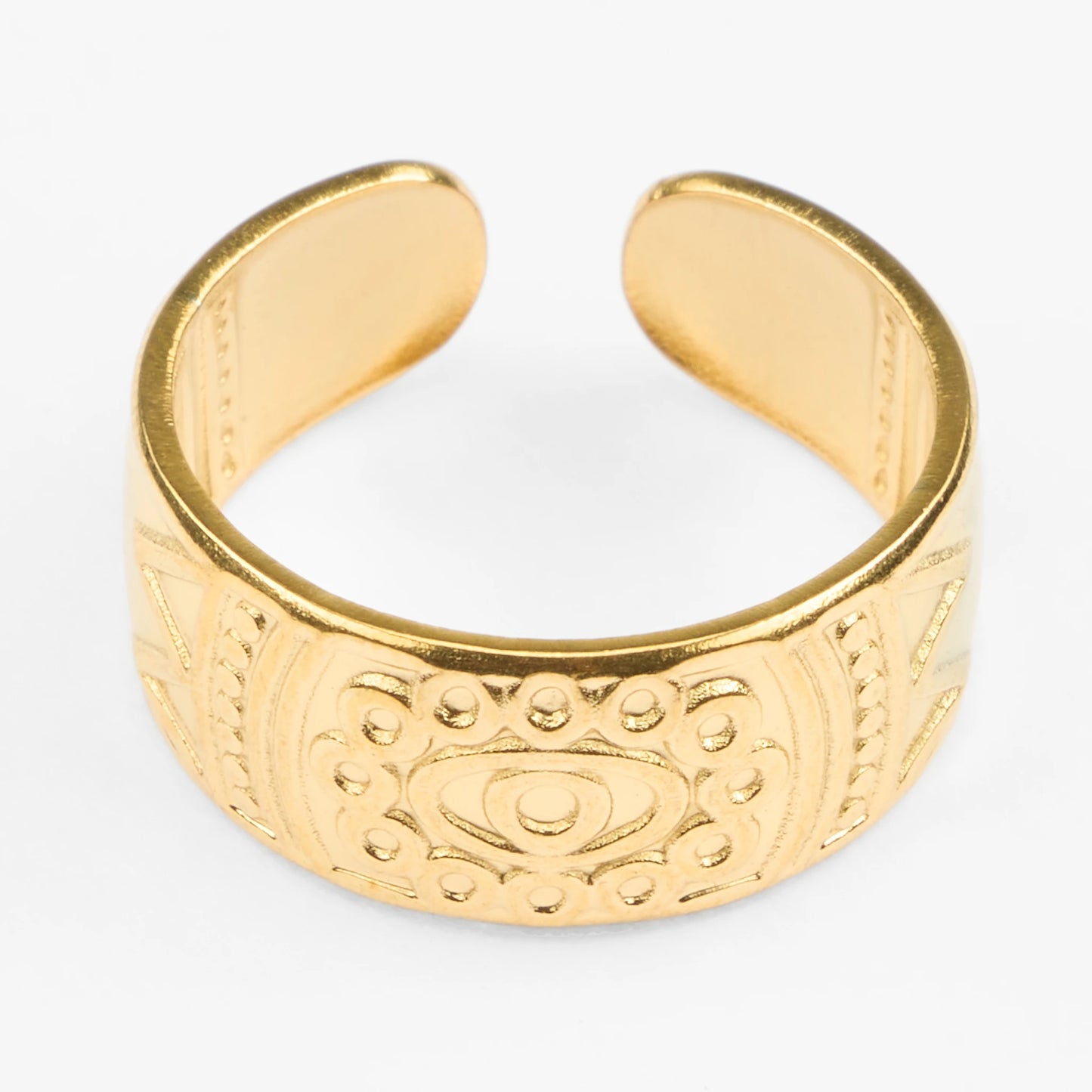 Mataki vandfast justerbar guldring evil eye design
