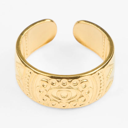 Mataki vandfast justerbar guldring evil eye design