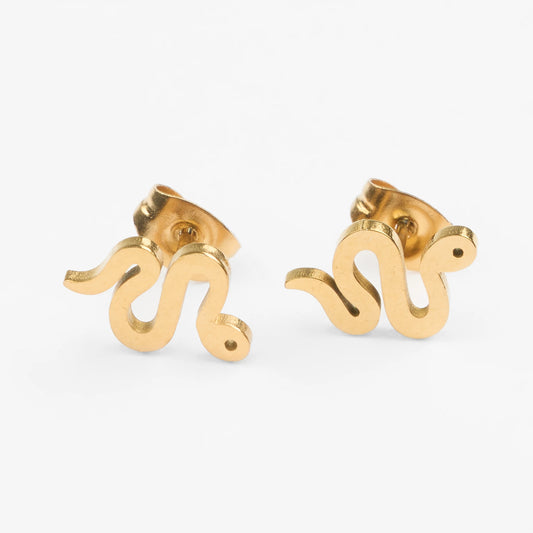 Medusa guld ørestikker slangeformet motiv stud