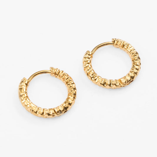 Midas guld hoops creoler med struktur