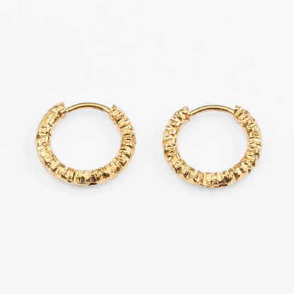 Midas vandfaste guld hoops med diamond cut struktur