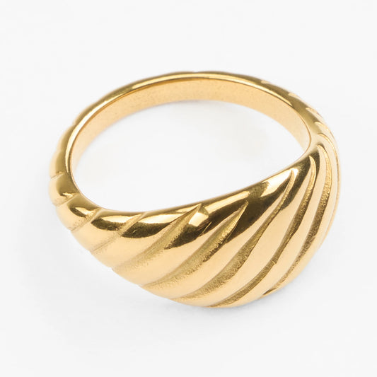 Nero vandfast fingerring guld croissant