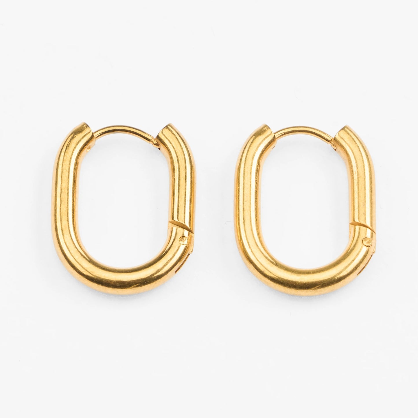 Ooeidis vandfaste guld øreringe hoops ovale basic