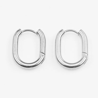 Ooeidis vandfaste ovale øreringe simpelt design basic