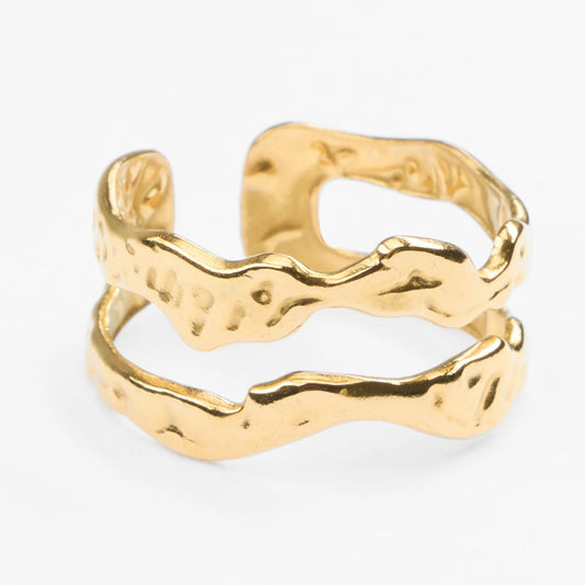 Paros struktur guldring vandfast justerbar