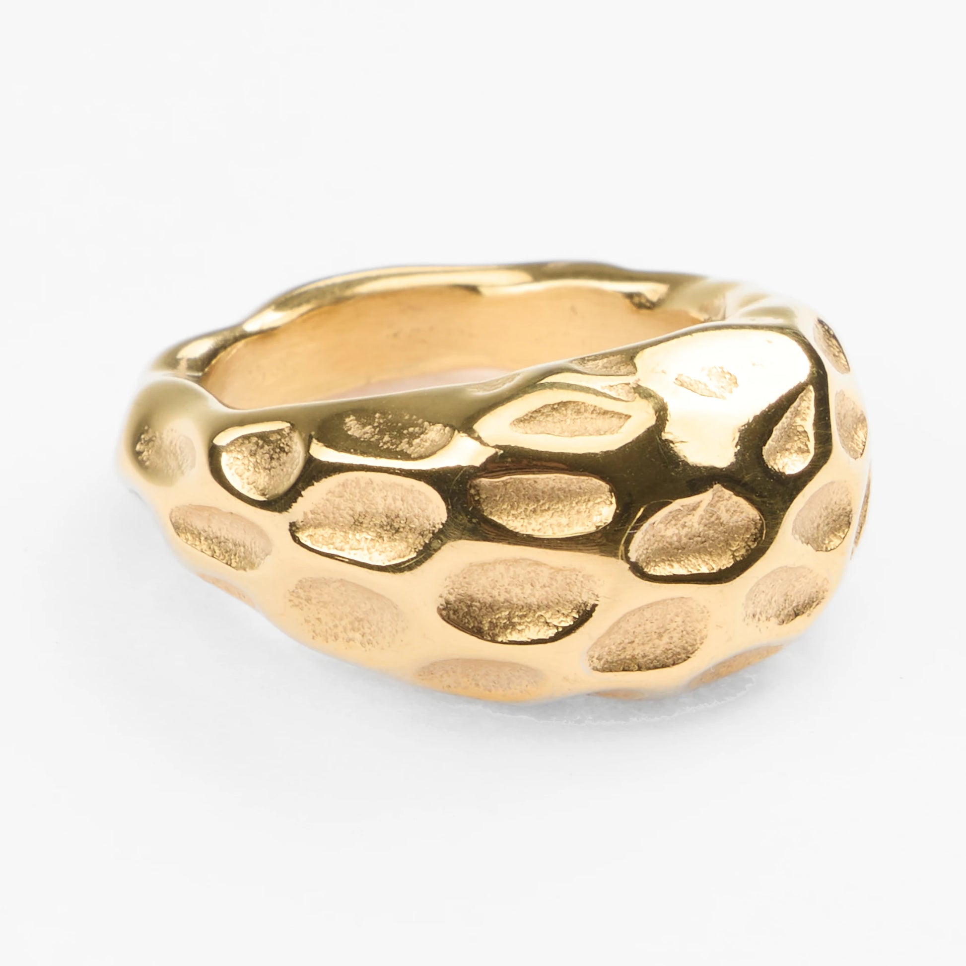 Petra guld ring stor nugget bånd design