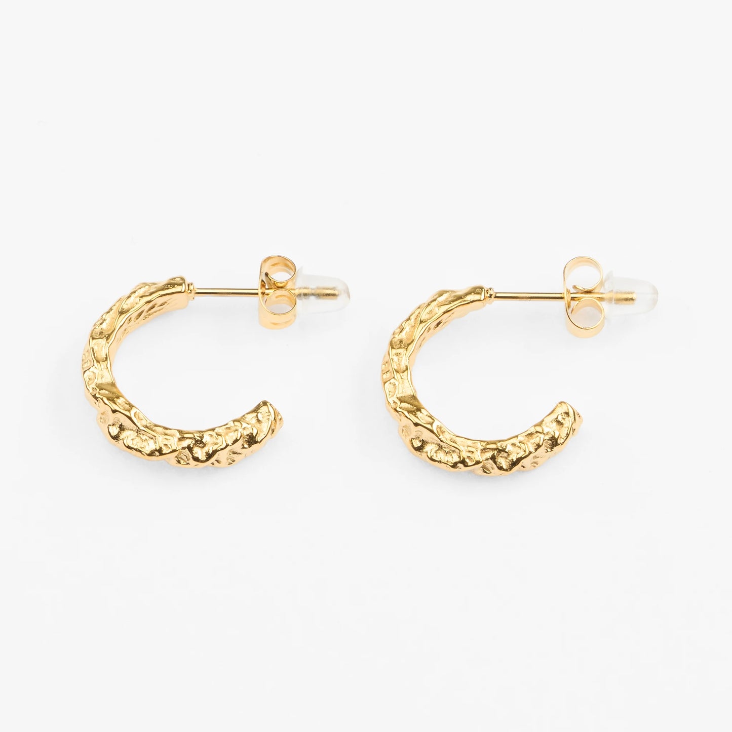 Santorini 16mm guld hoops creoler med struktur