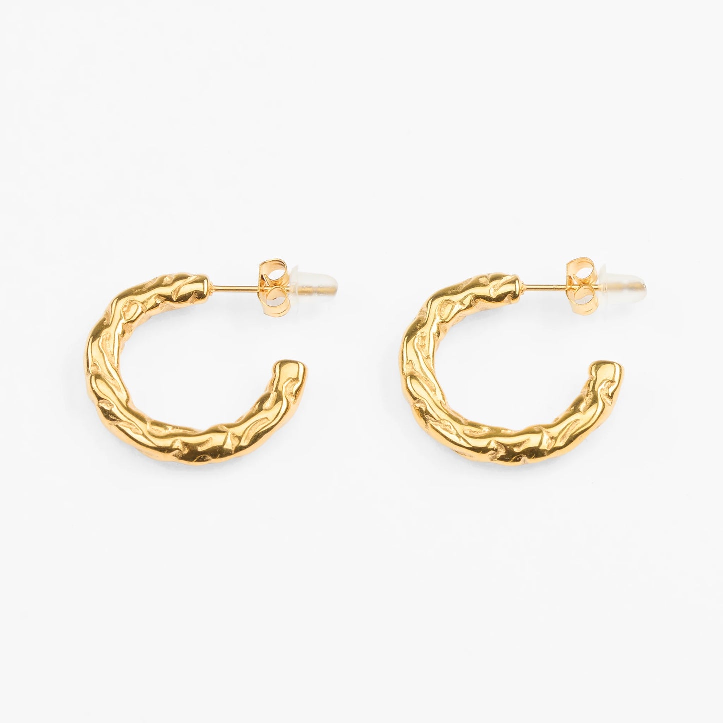 Santorini guld hoops creoler med struktur