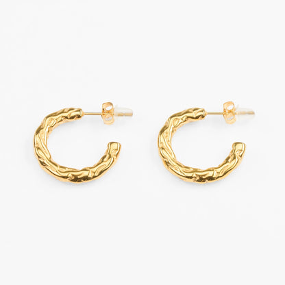 Santorini guld hoops creoler med struktur