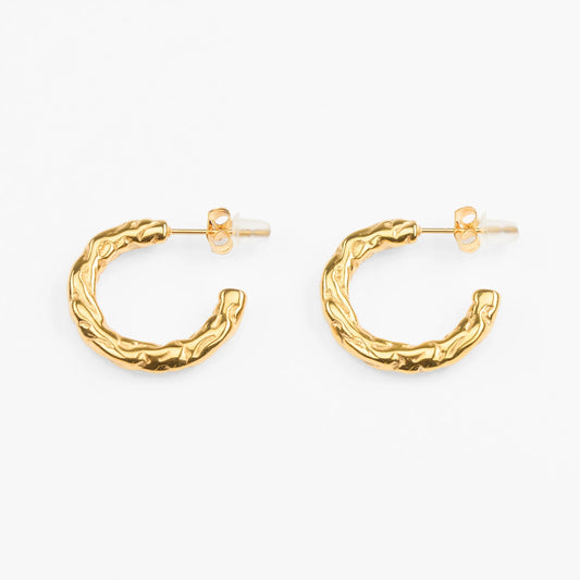 Santorini guld hoops creoler med struktur