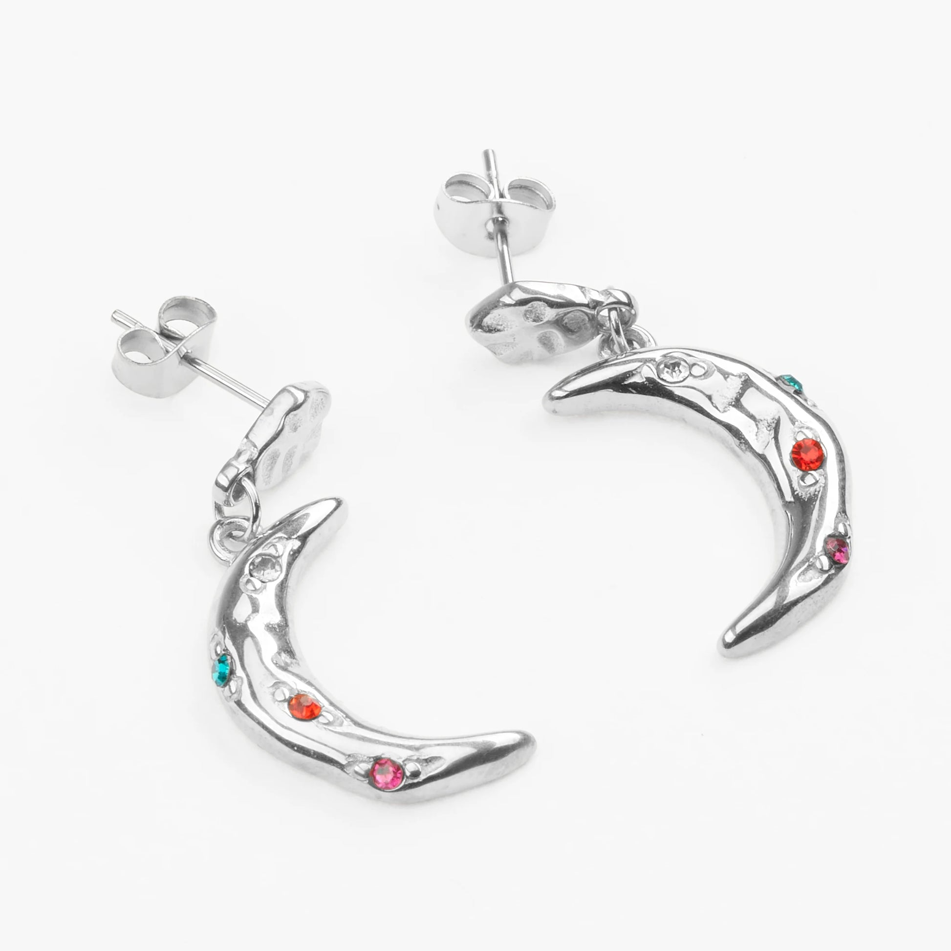 Selene halvmåne drop dingle ørering sølv