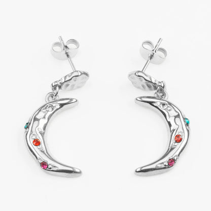 Selene stud vandfaste øreringe med farvede sten