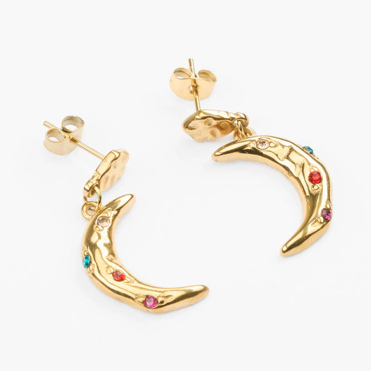 Selene vandfaste stud drop øreringe i guld